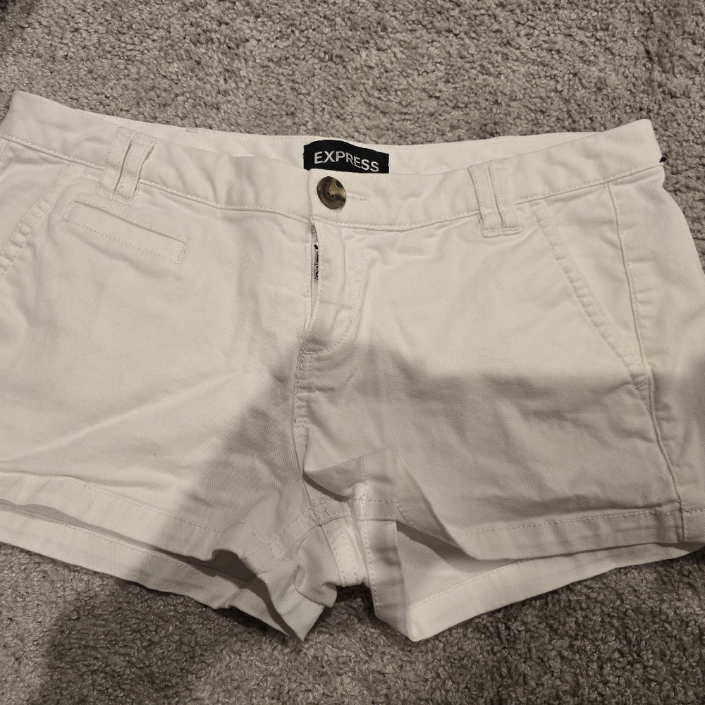 Express White Jean Shorts Classic Style